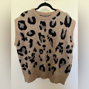 Anthropologie Leopard Sweater Vest